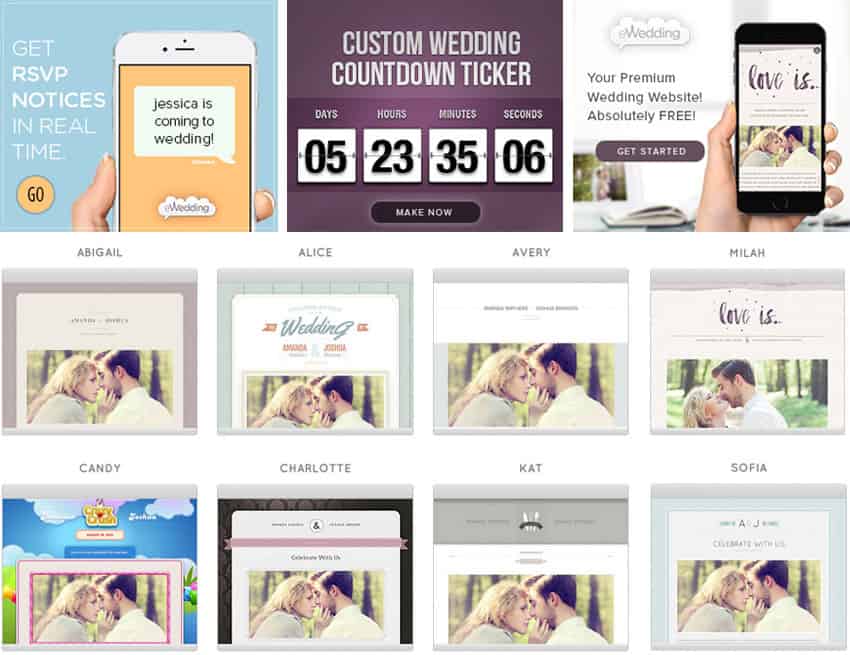 free custom wedding website