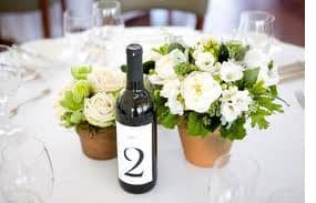 wine bottle table numbers