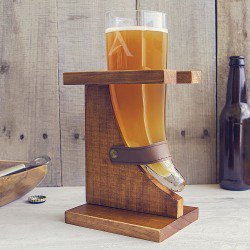 Personalized viking horn drinking glass